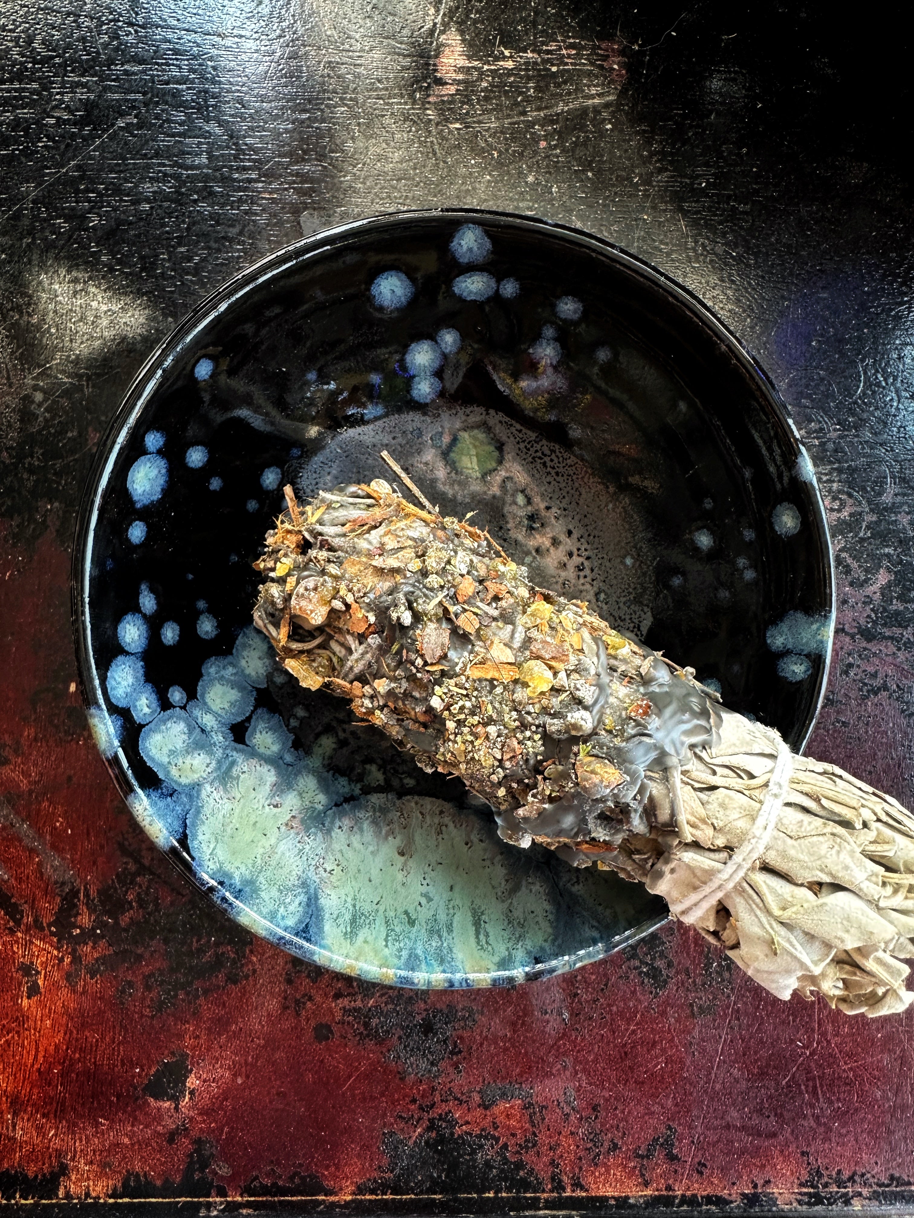 Protection + Cleansing - Herb, Resin, and Beeswax Dipped Sage Bundles