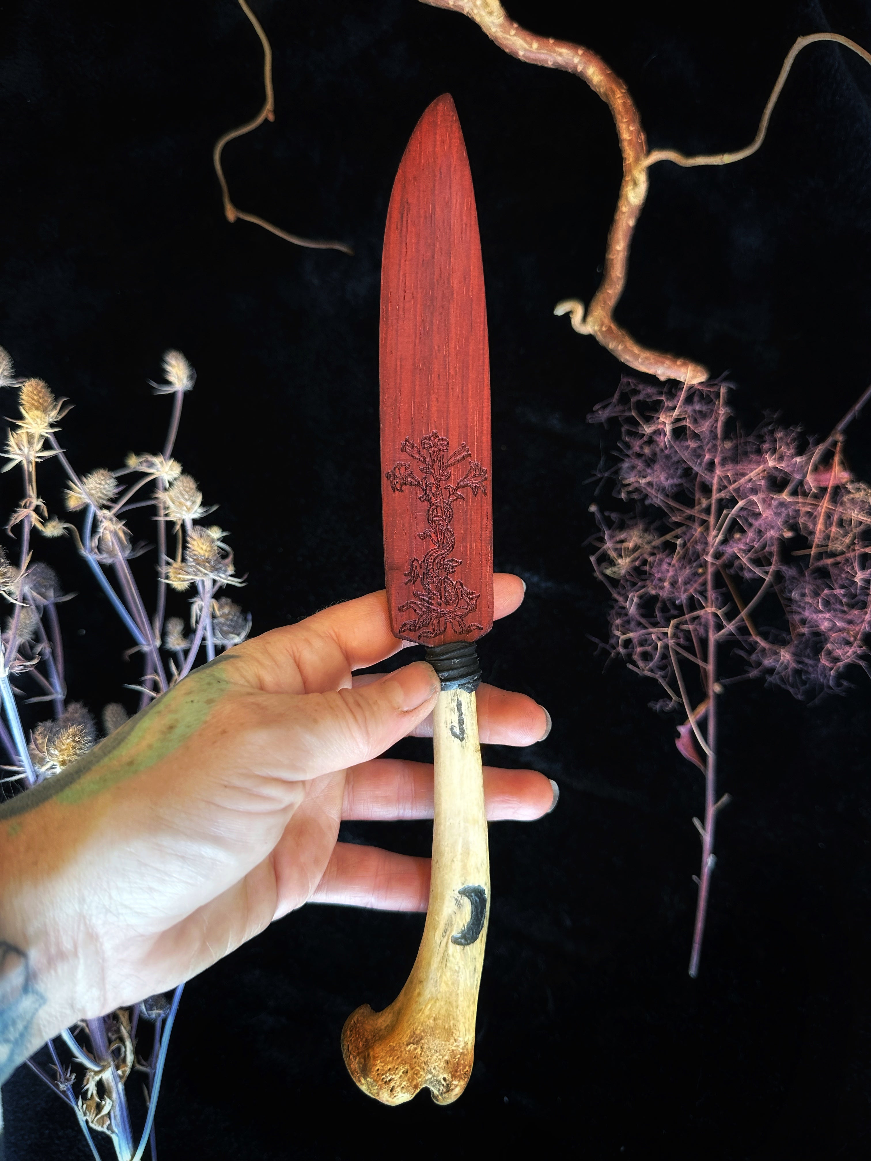 Coyote Bone and Wooden Blade Athame