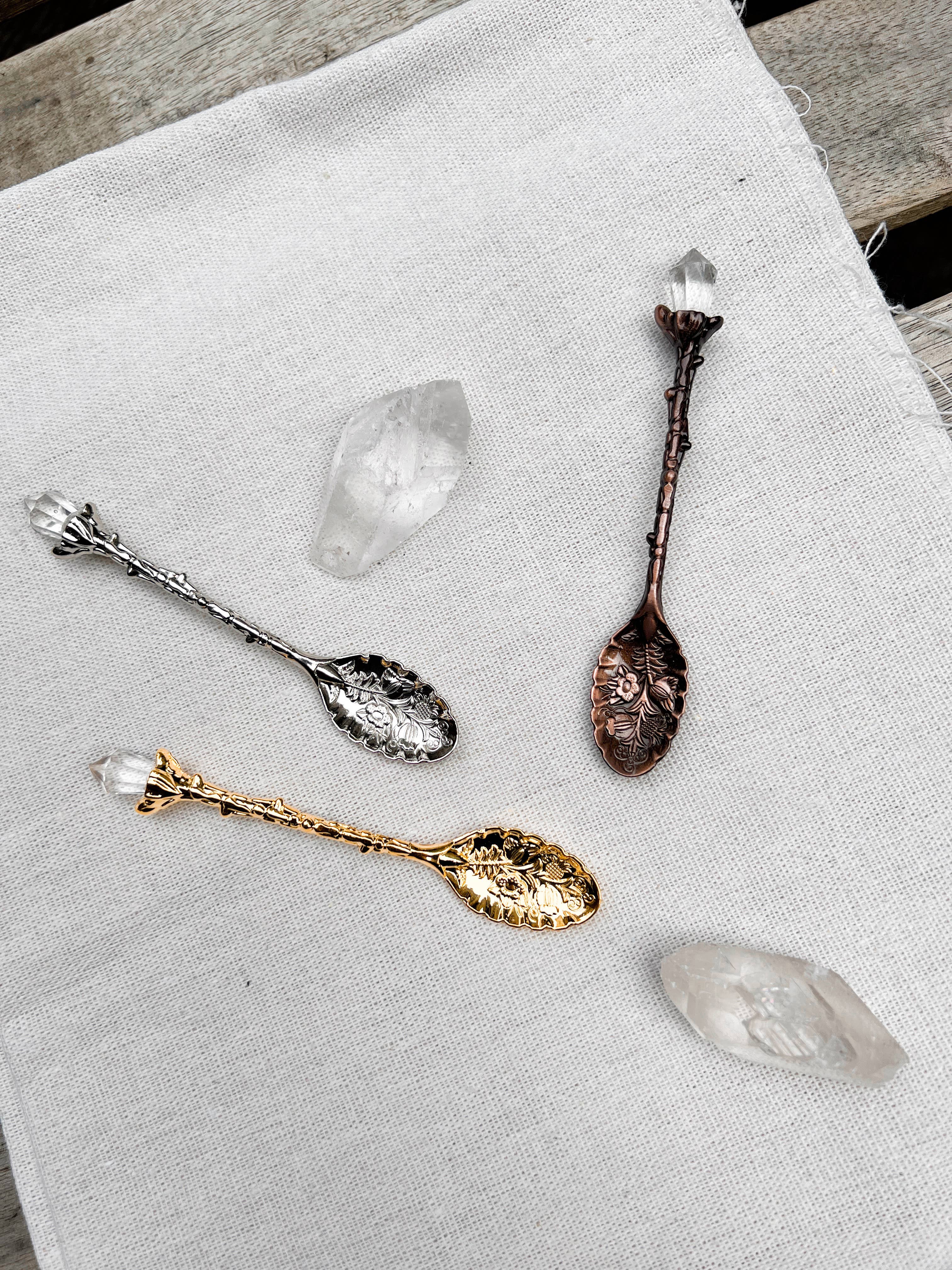 Ritual Tea Spoon Set w/ Crystal Wand