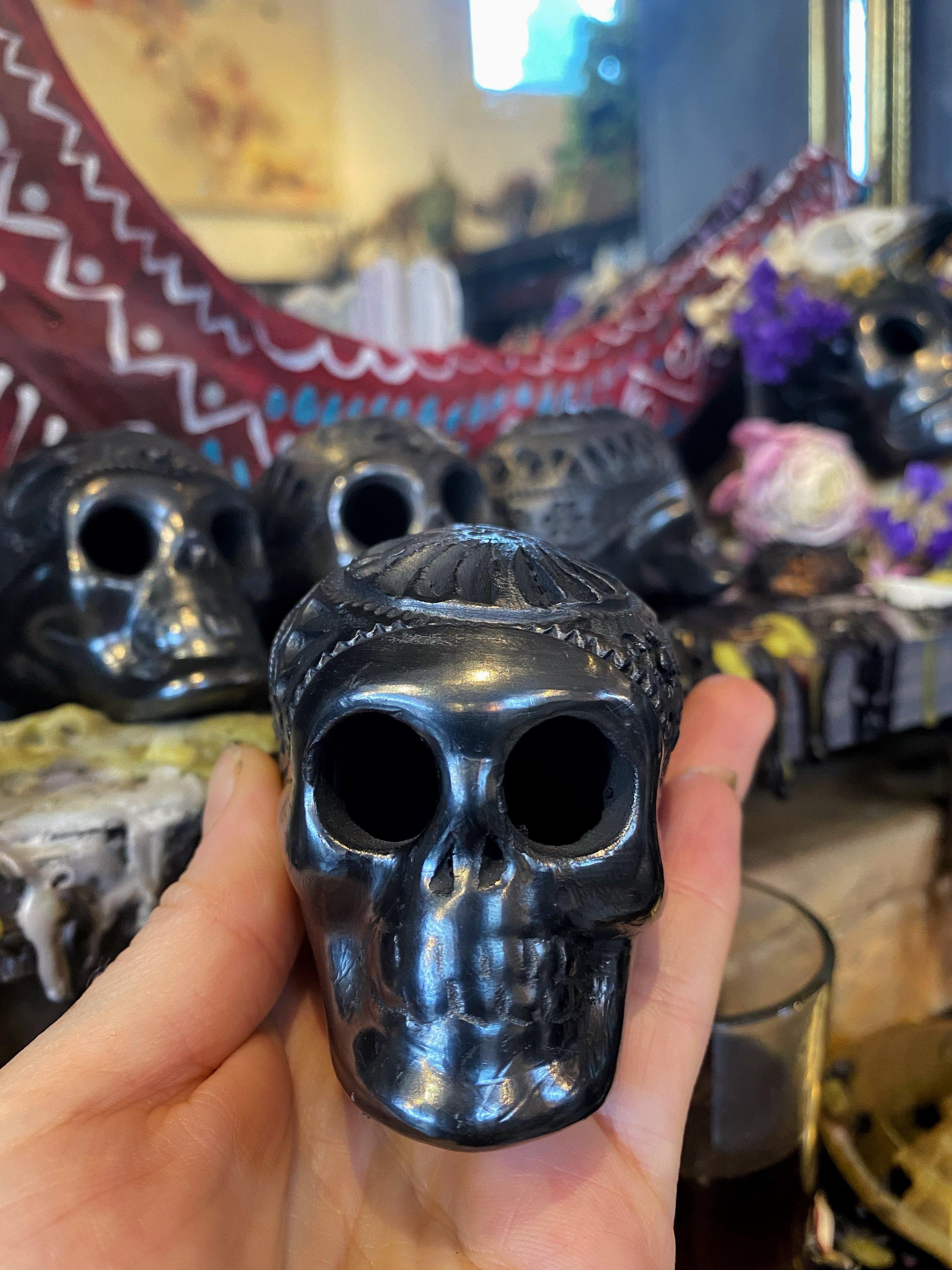 Day of the Dead, Oaxaca Black Clay Skull - Keven Craft Rituals