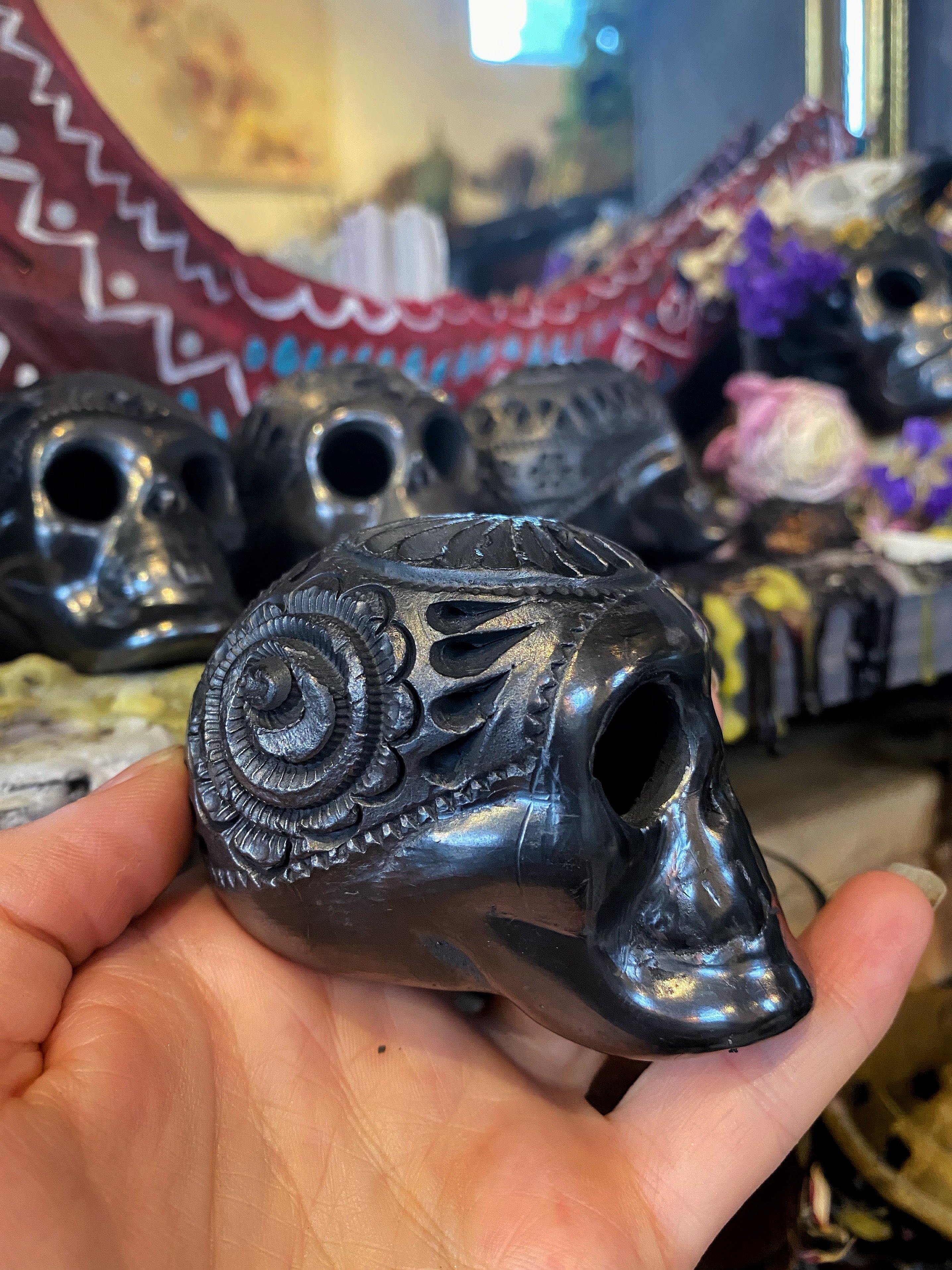 Day of the Dead, Oaxaca Black Clay Skull - Keven Craft Rituals
