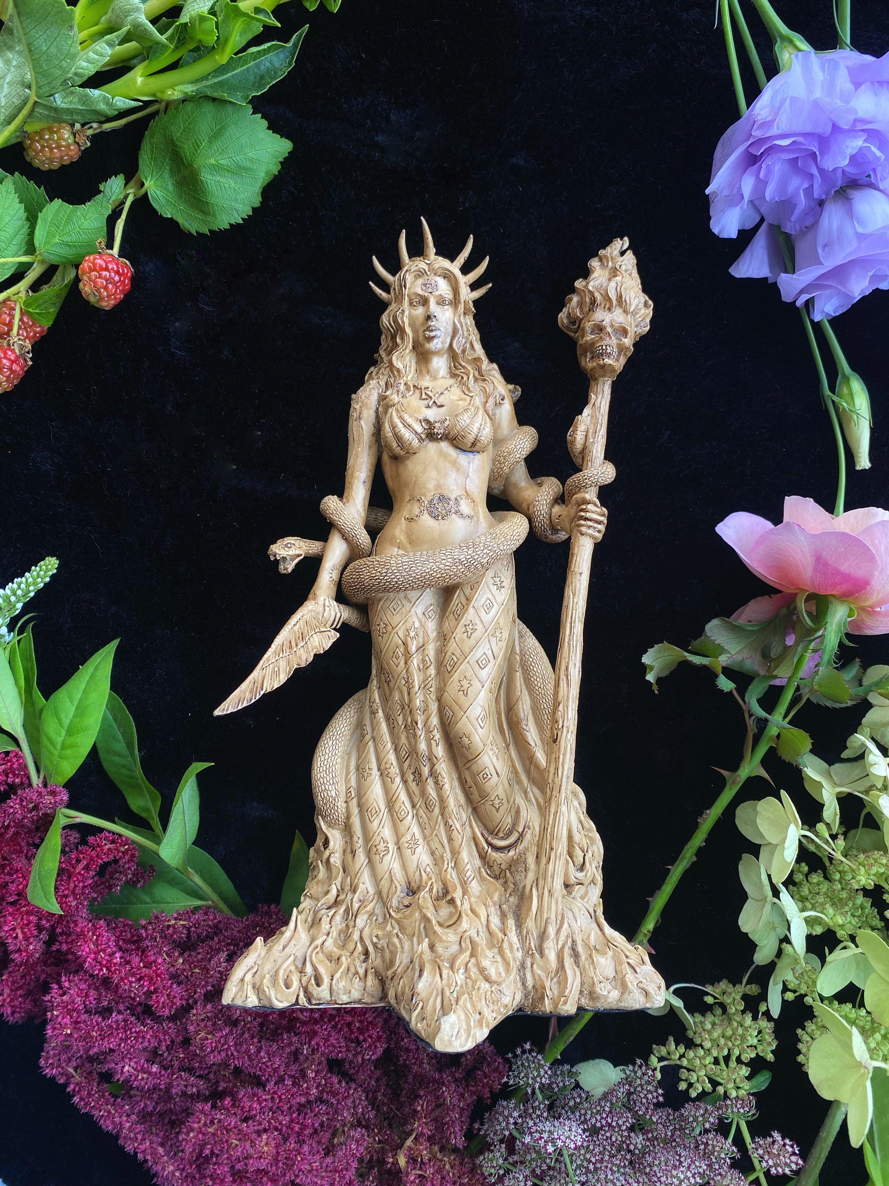 Hecate, Goddess of Witchcraft and Magic Statue - Deity Statue for Altars and Decor - Keven Craft Rituals