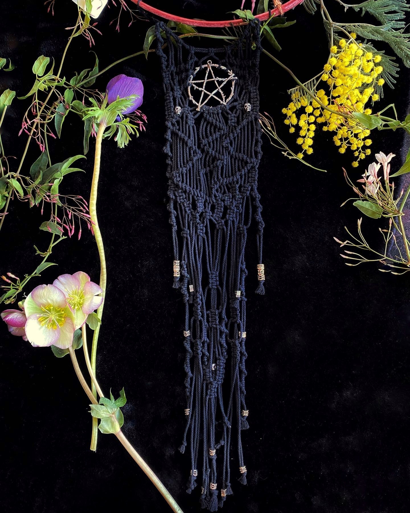 Witchy Bone and Macrame Wall Decor