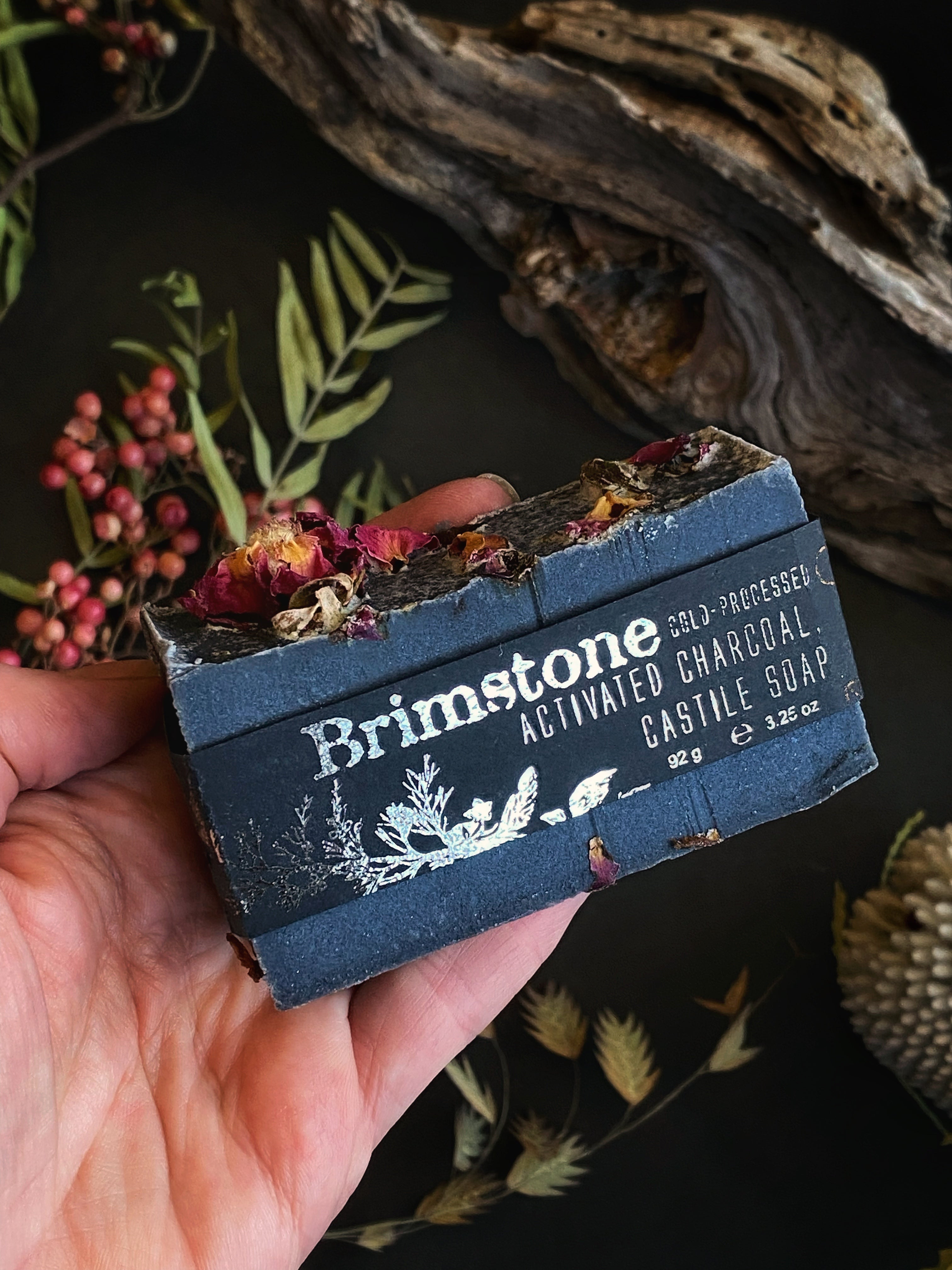 Brimstone - Artisan, Activated Charcoal, Superfatted, Cold- Processed Castile Soap for the Face and Body