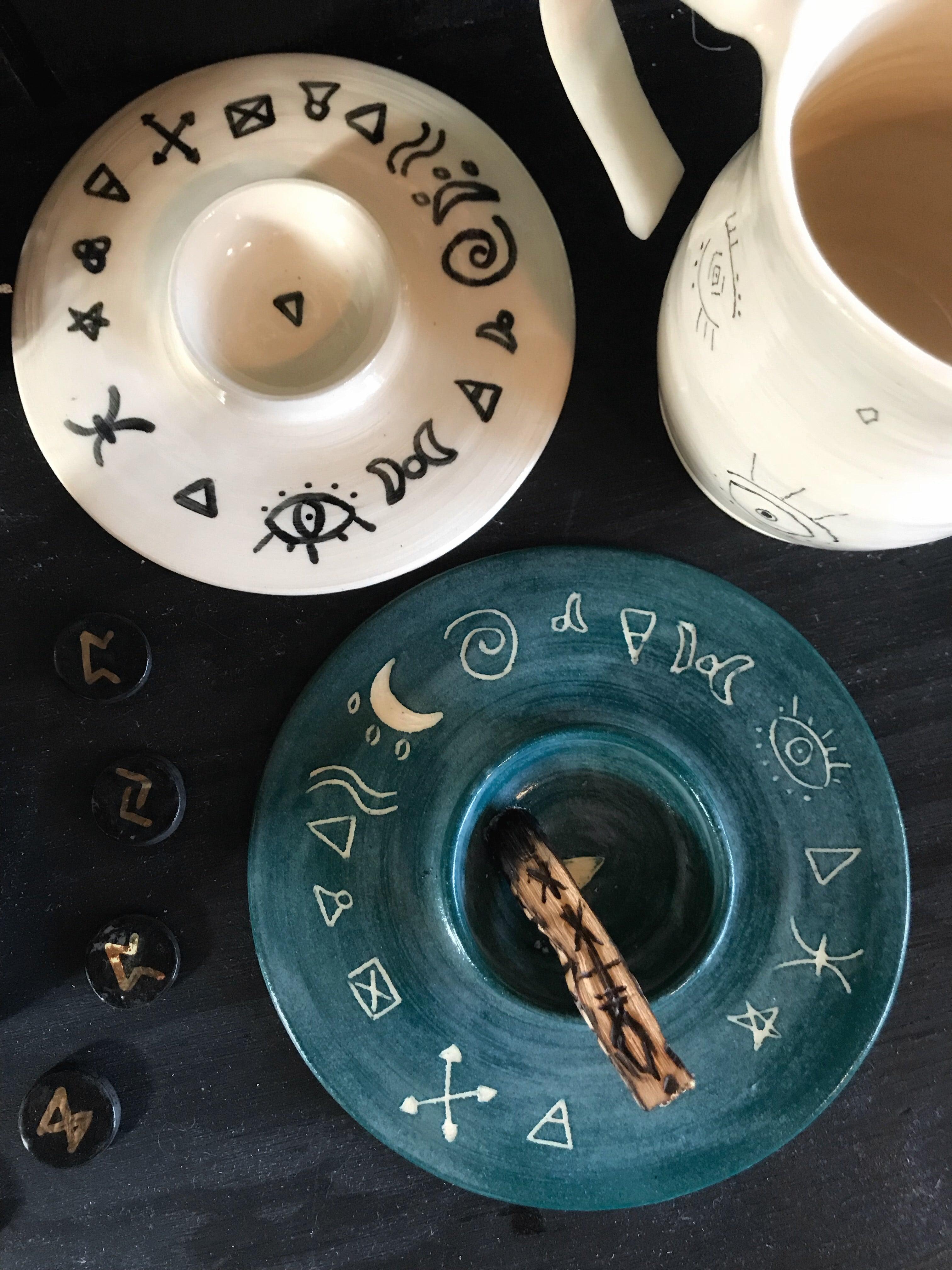Witches Symbols Offering Bowl - Keven Craft Rituals