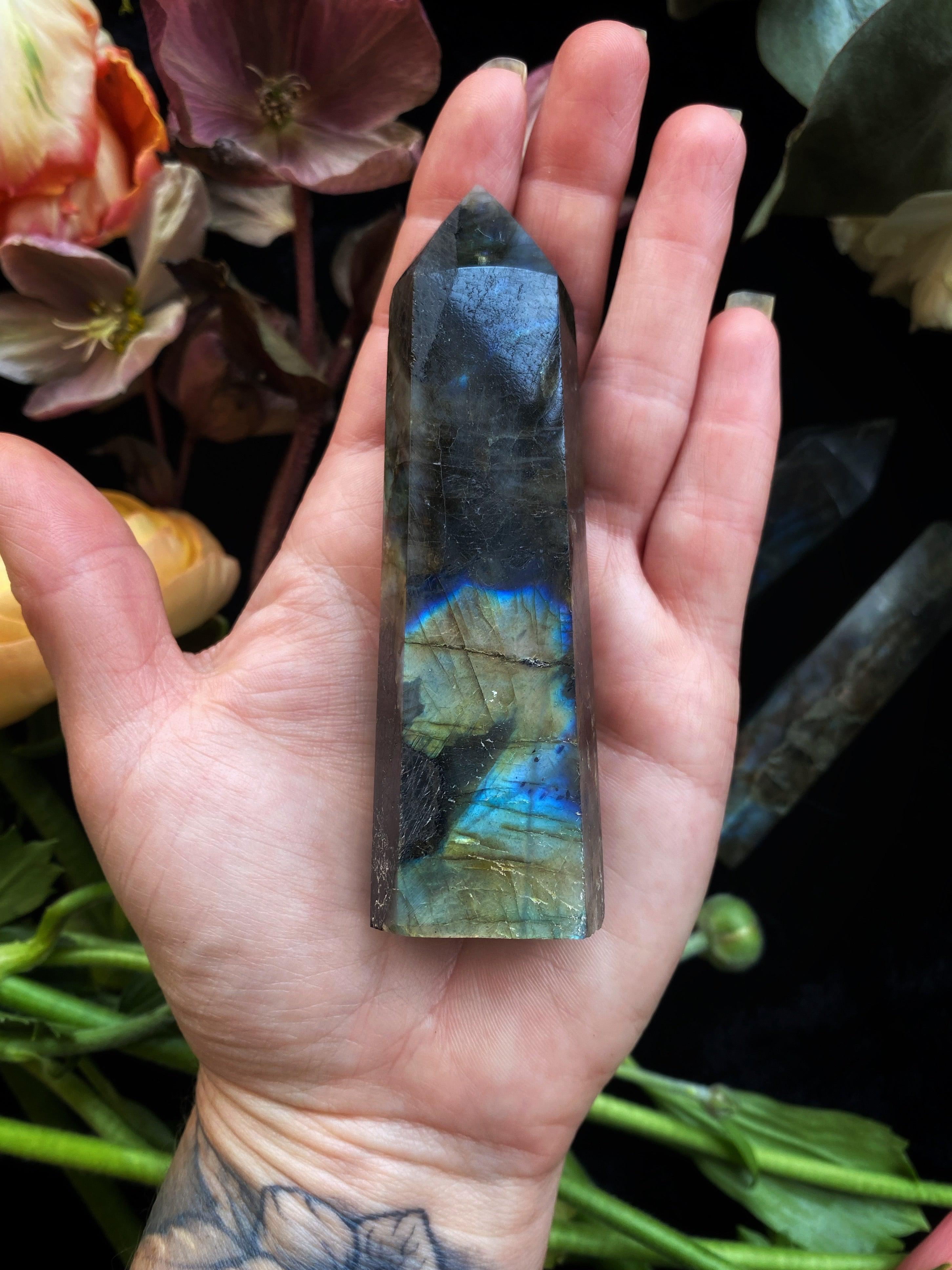 Labradorite Single and Double Point Crystal Wands - Keven Craft Rituals