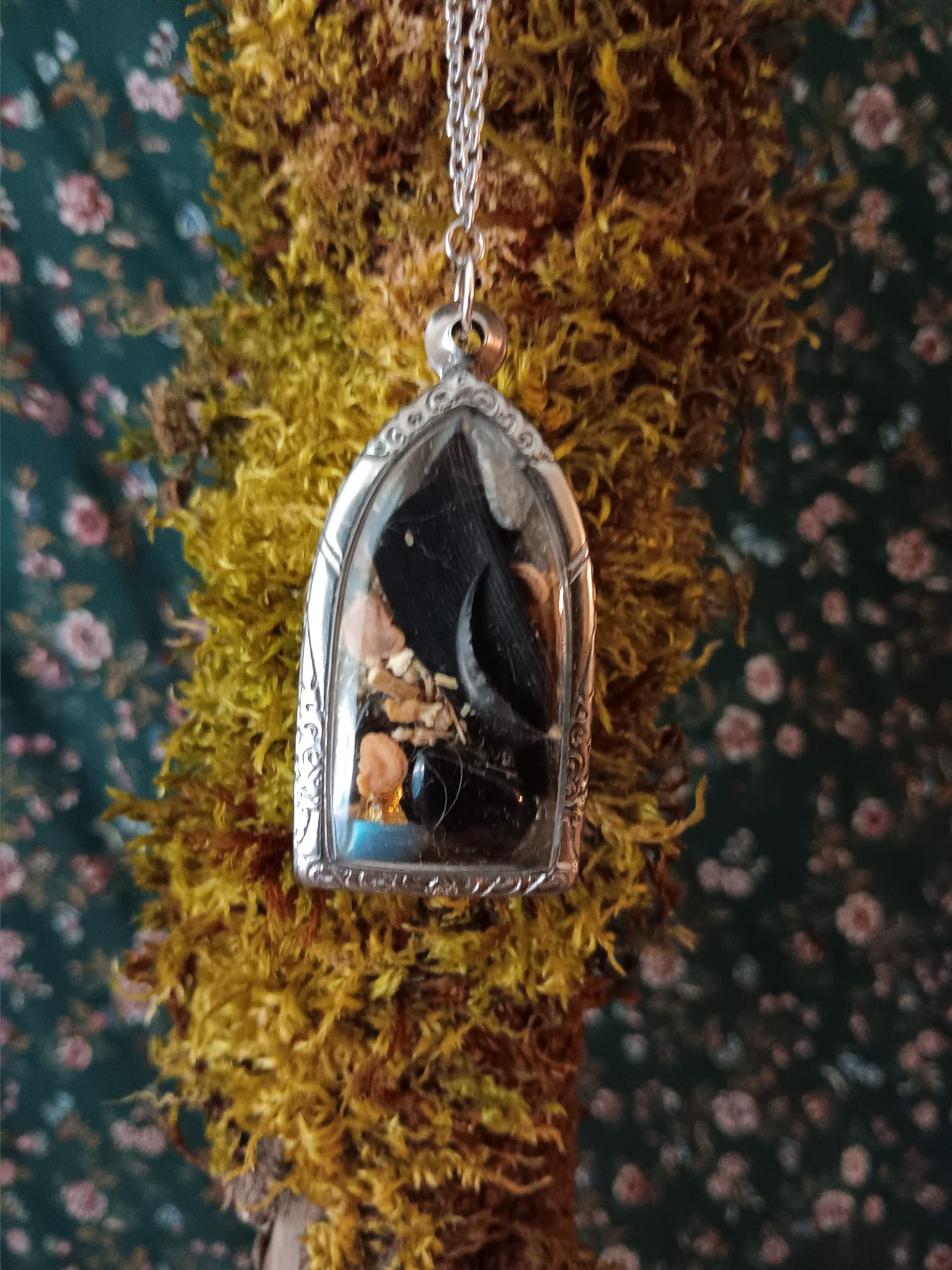"Shadow and Light"  Amulet Necklace - by Obsidian Swan