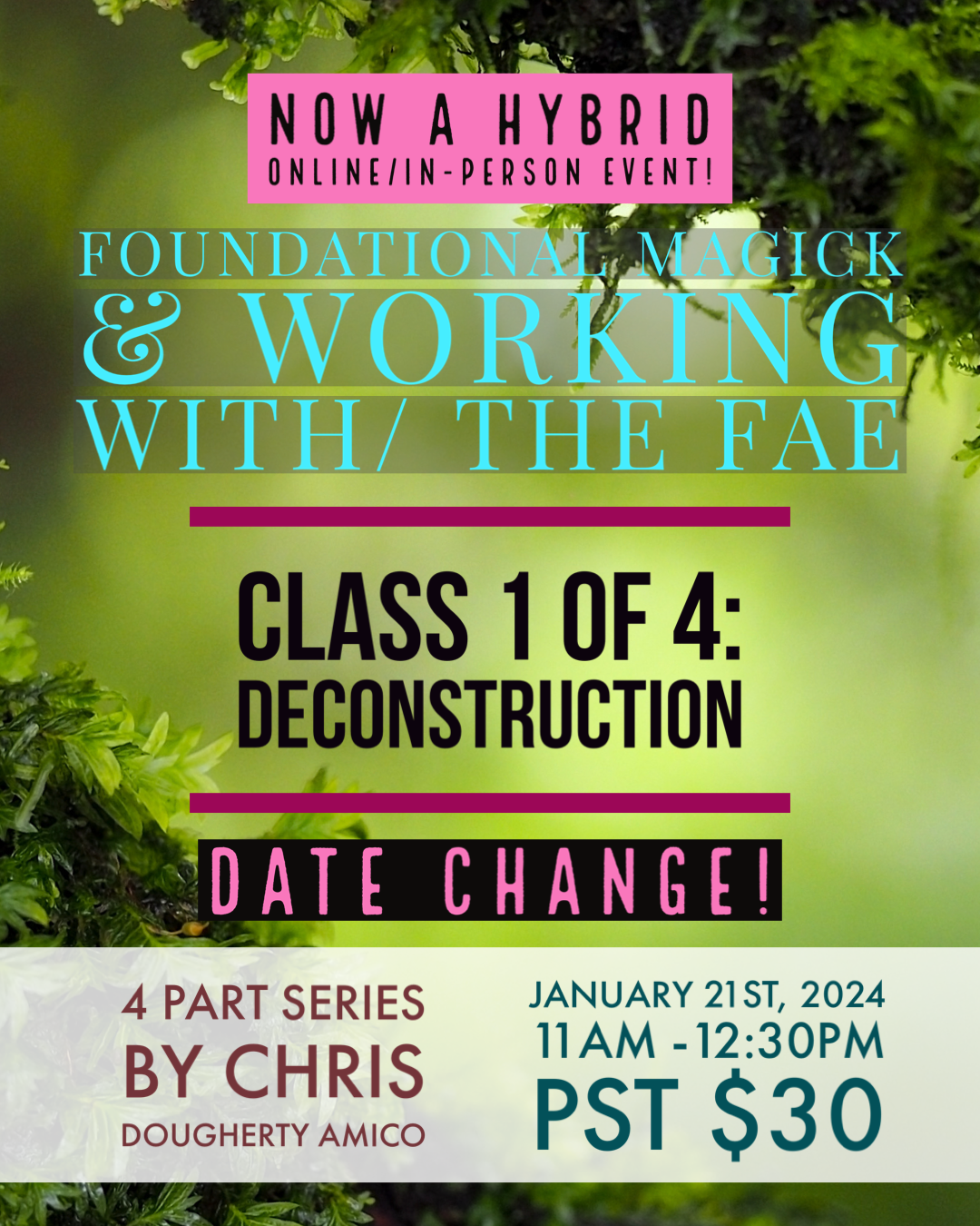 (ZOOM ONLY DUE TO WEATHER)  Foundational Magick & Working with the Fae - Deconstruction - January 21st, 2024 11am -12:30pm