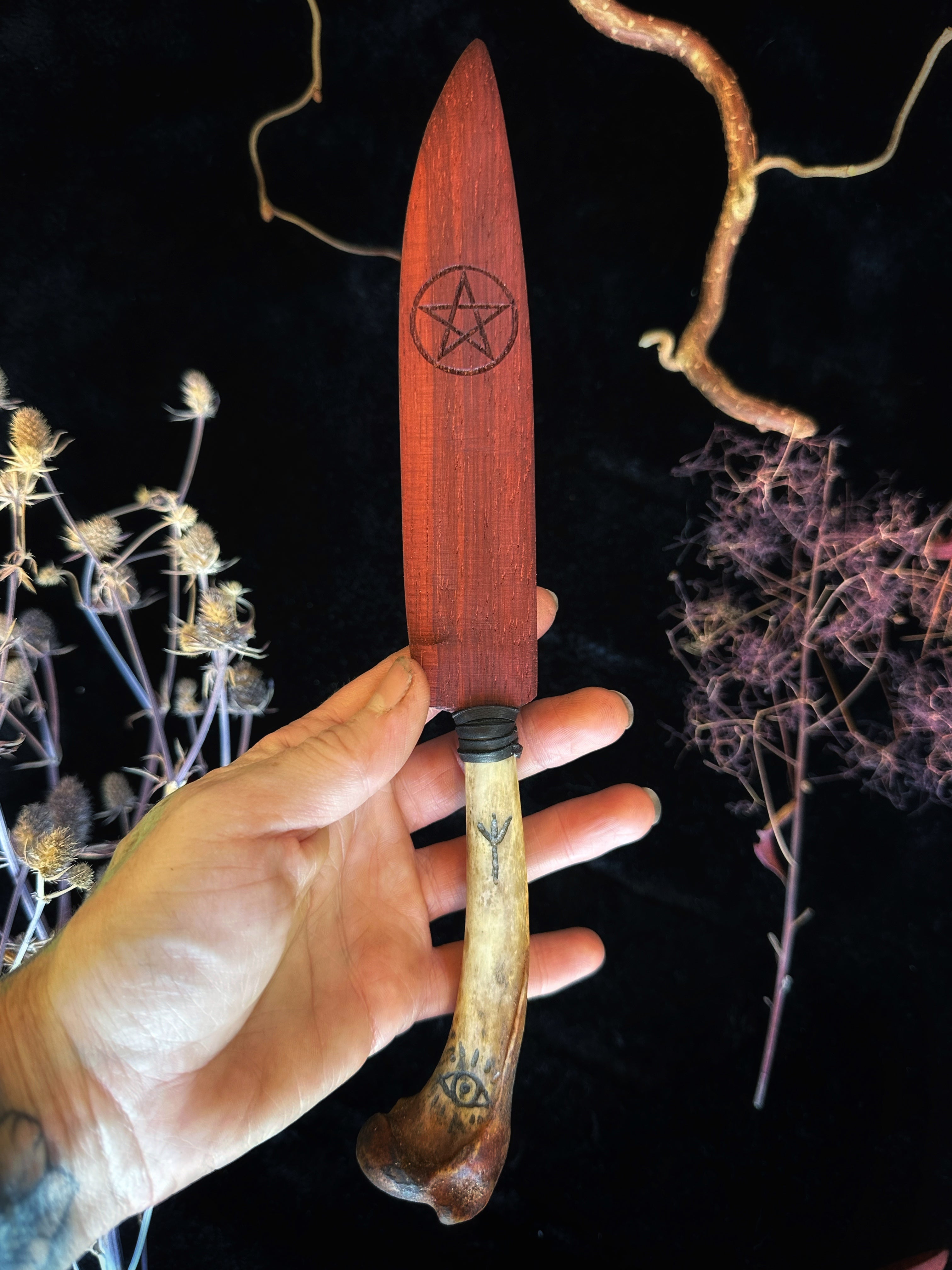 Coyote Bone and Wooden Blade Athame