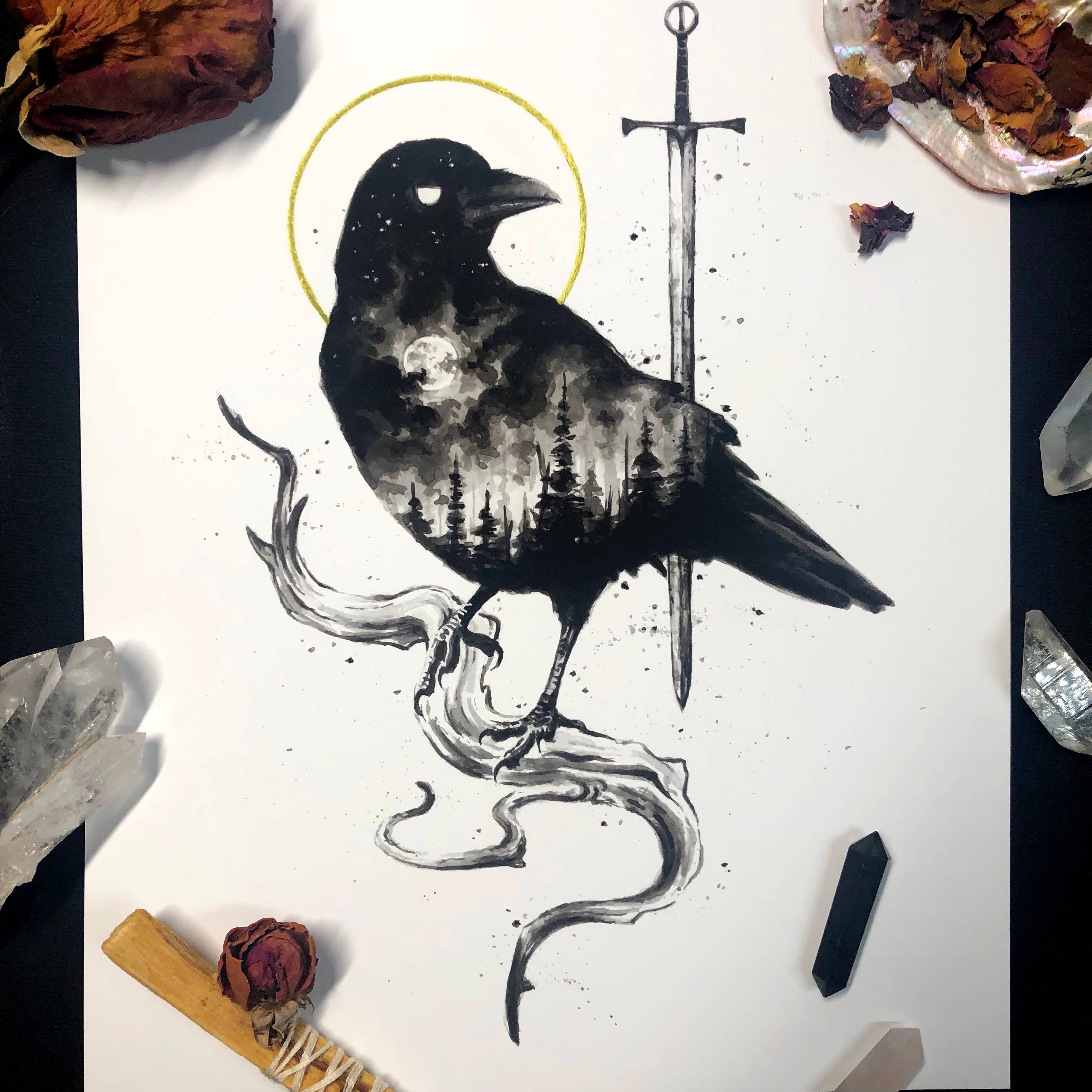 The Morrigan/ Battle Crow - Art Print