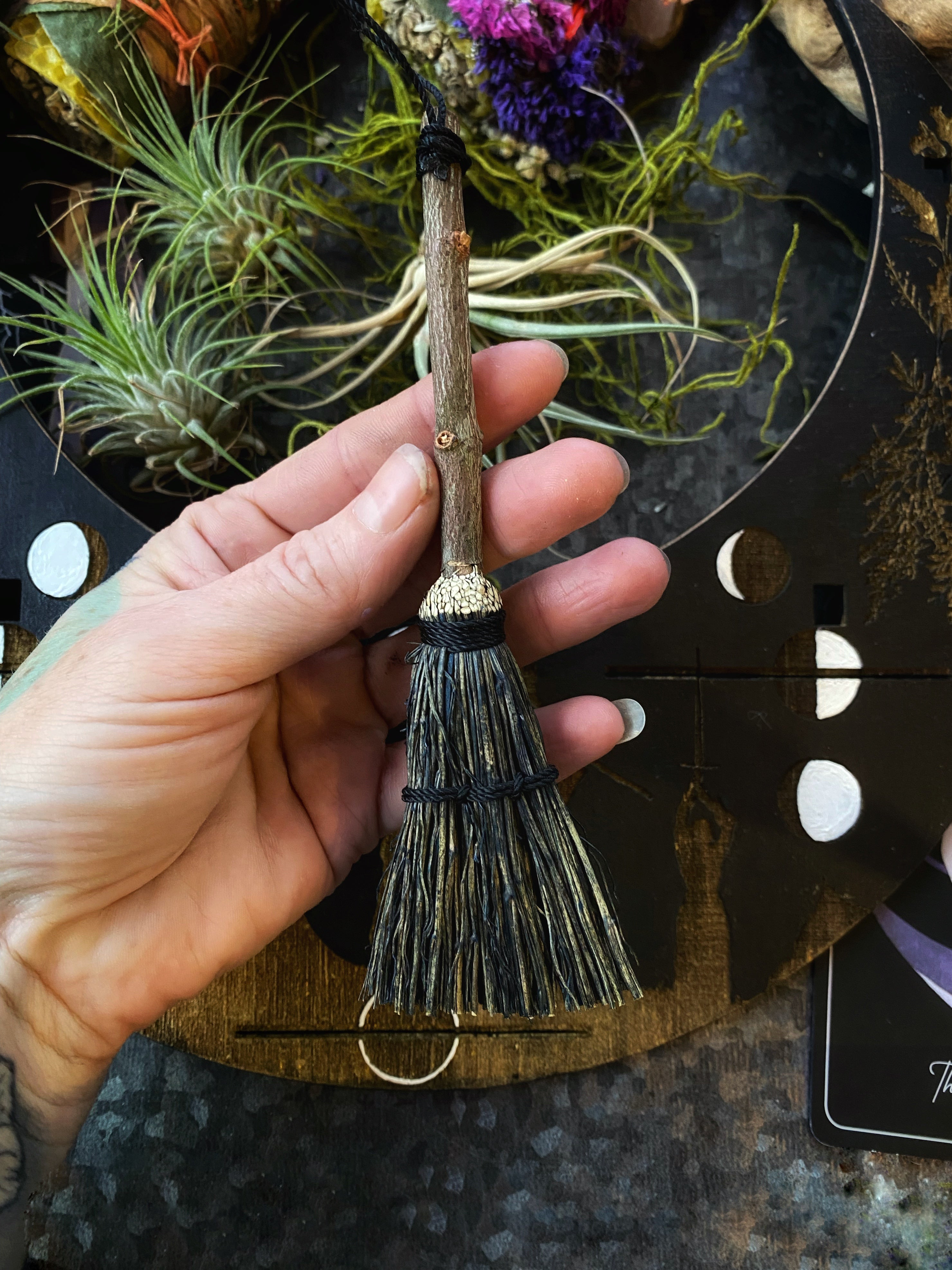 Miniature Besom/Sweeper Broom or Hand Brooms -3-5" Tampico -(functional or as an ornament)