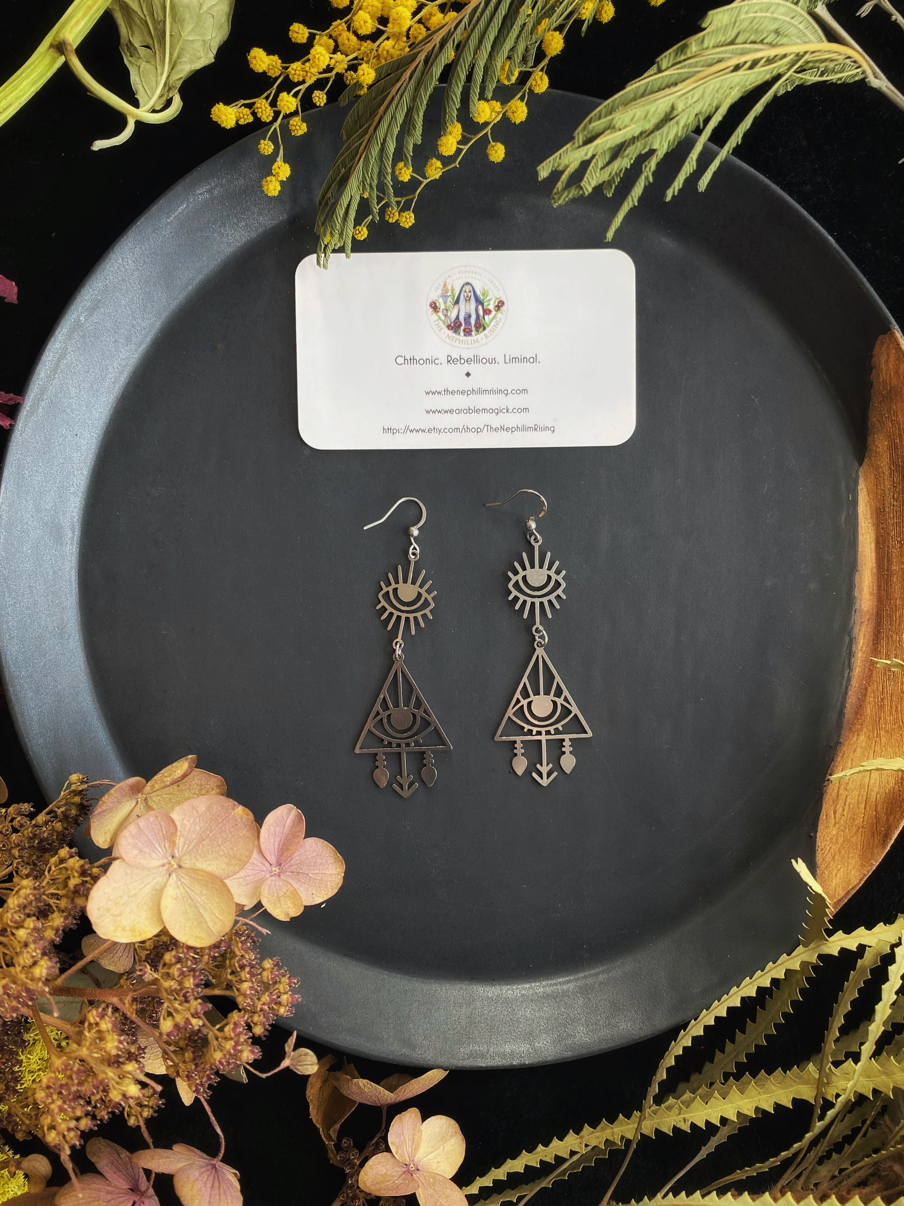 Wearable Magick  Stainless Steel Earrings - by The Nephilim Rising
