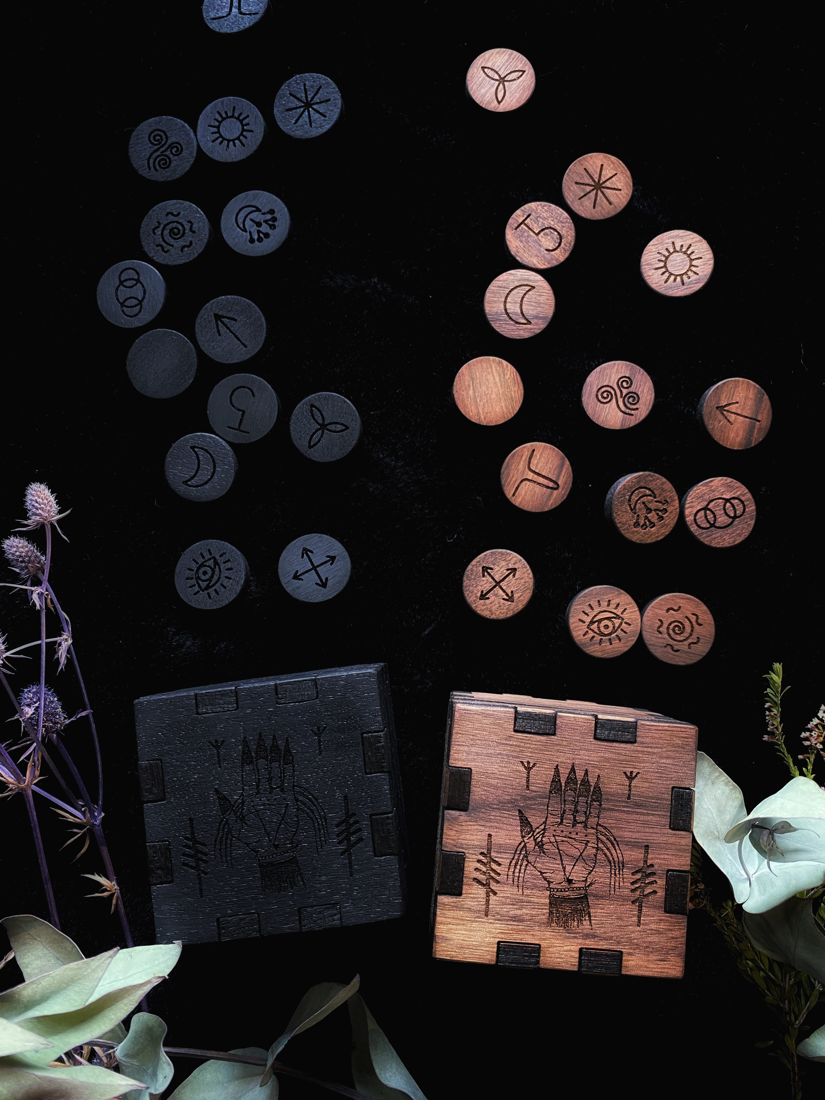 Hardwood Witch’s Runes - Divination Set