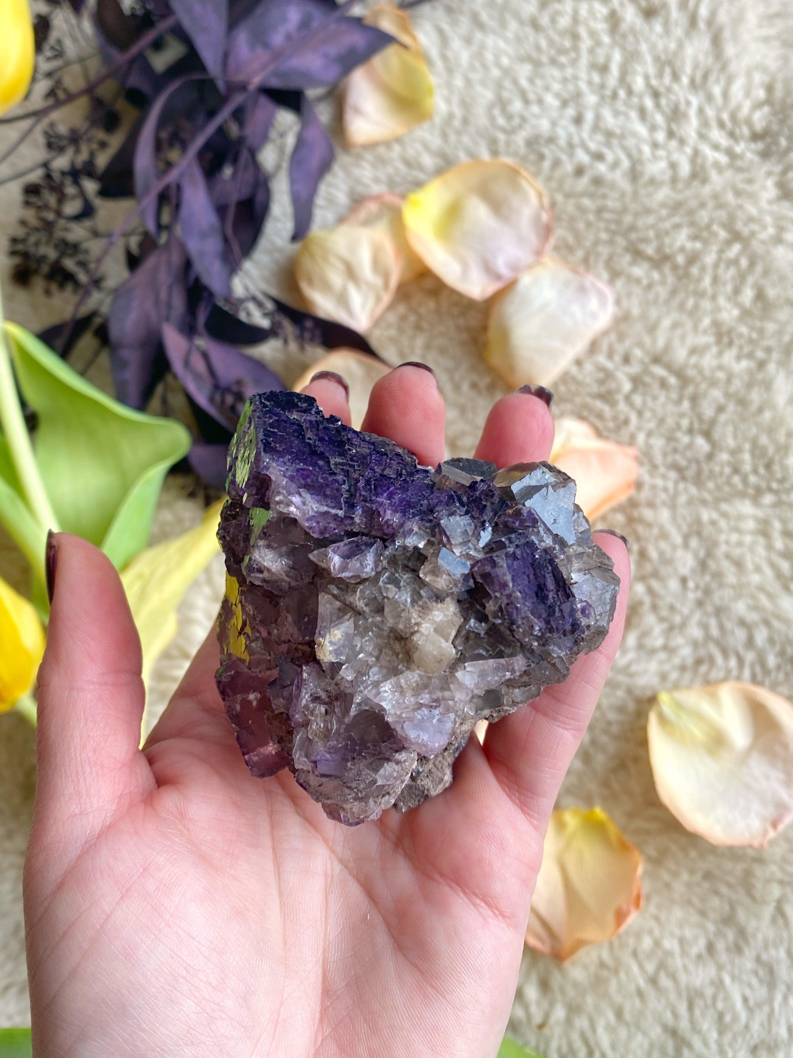 Natural Stepped, Purple Fluorite - Keven Craft Rituals