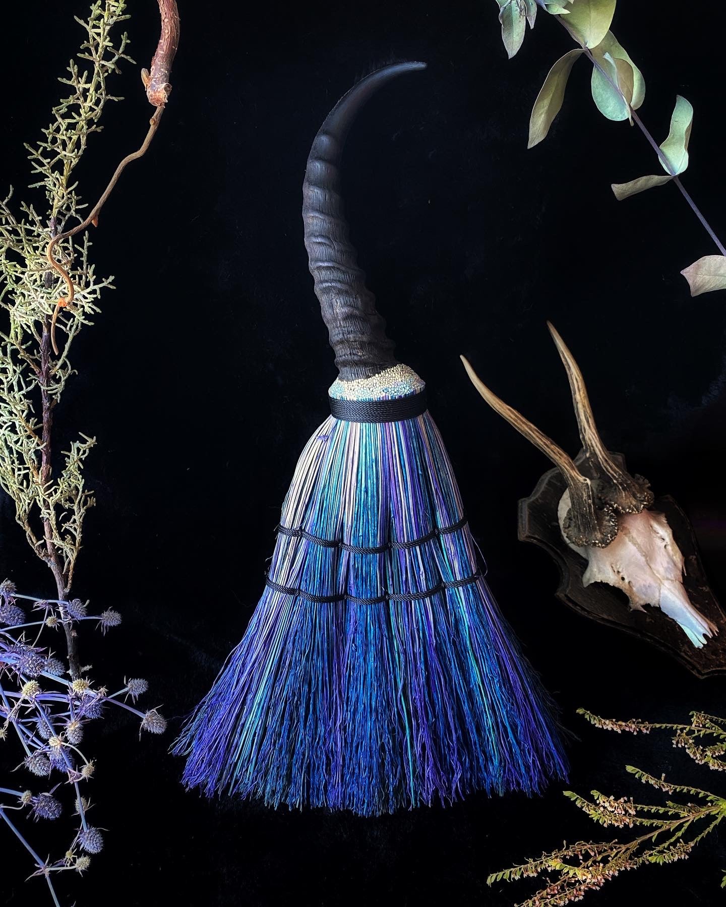 Troll’s Altar Broom - w/ Talisman Springbok Horn Handle