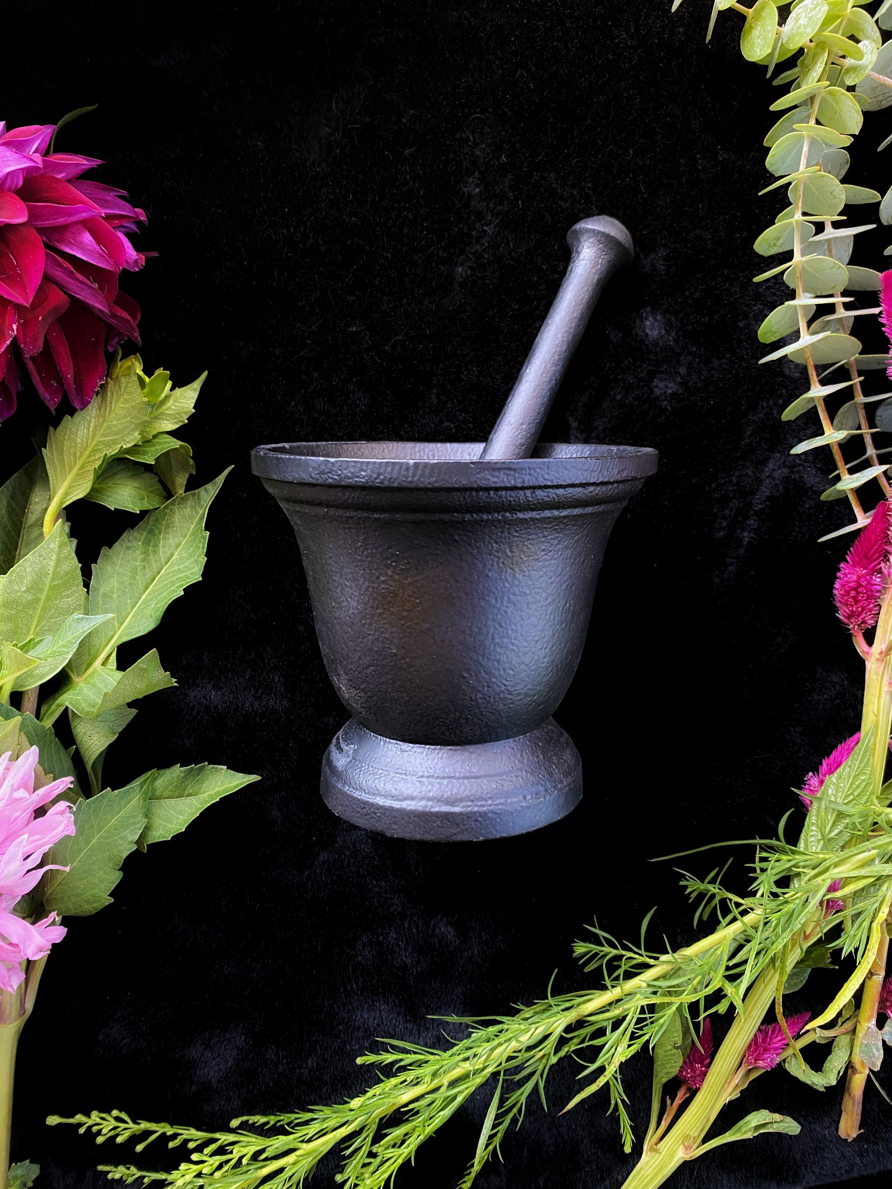 Cast Iron Mortar and Pestle - 4 1/2" - Keven Craft Rituals