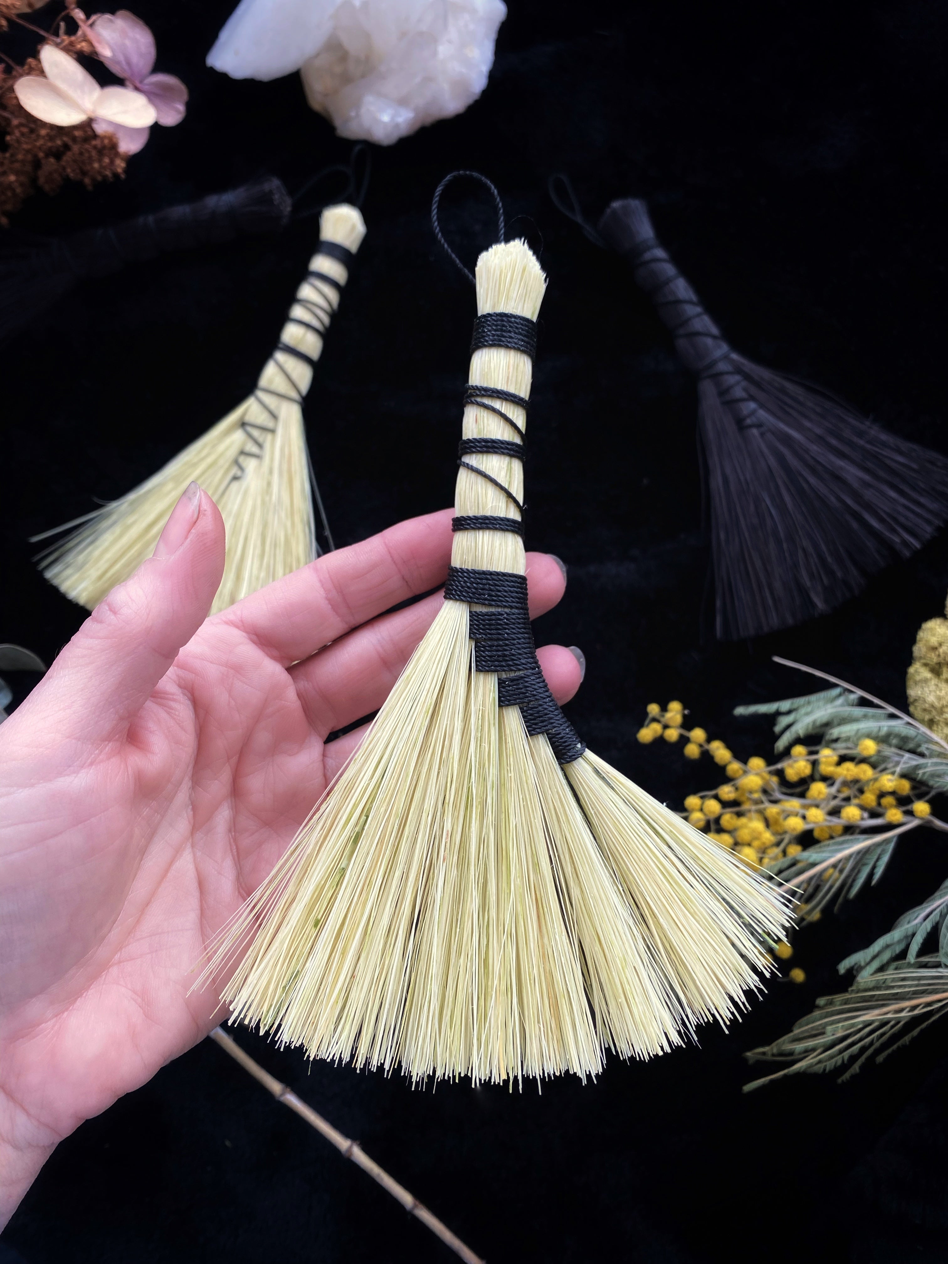 Natural Altar Brooms - 6- 7” Tampico