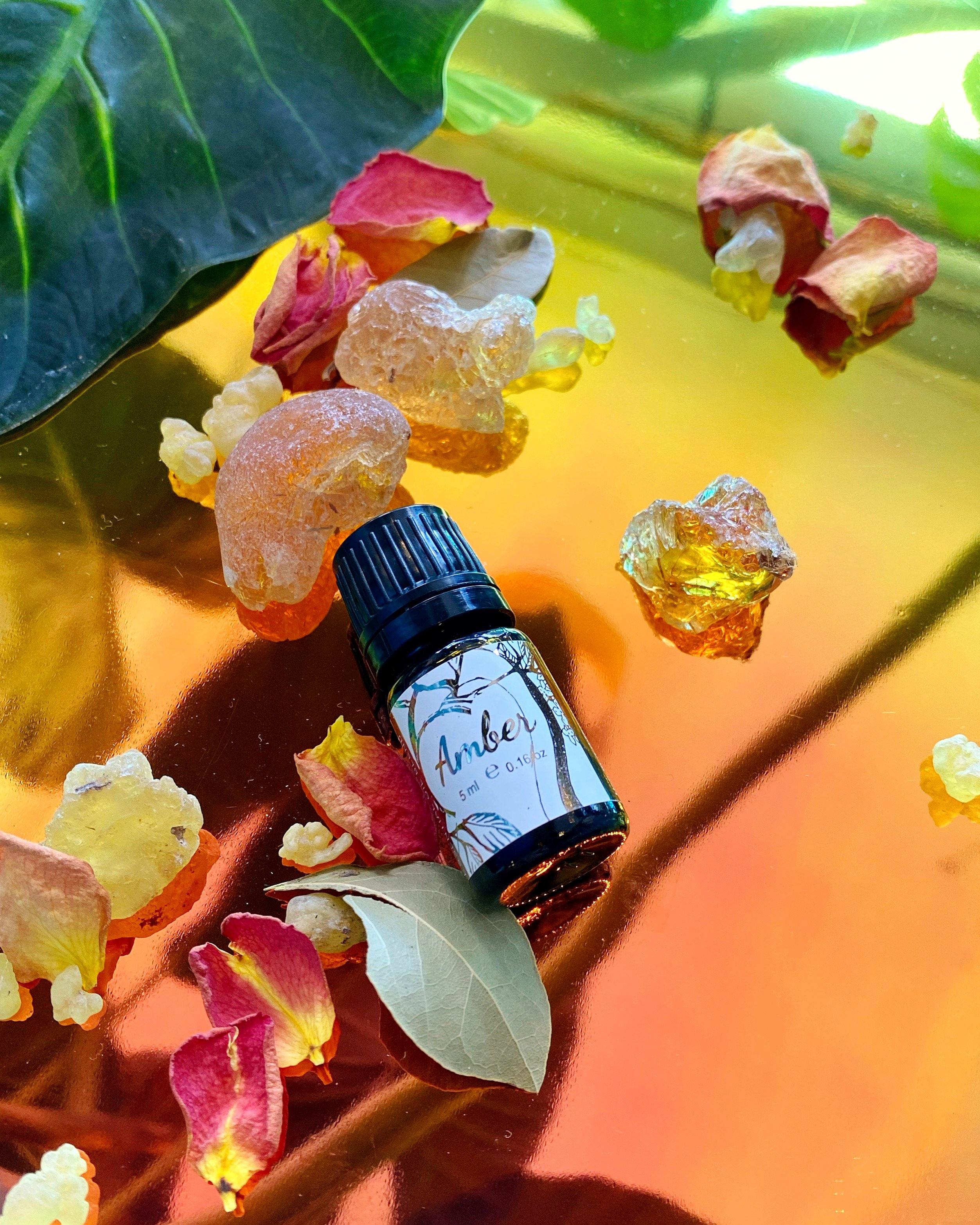 Amber (All Natural): Intentional Essential Oil Blend - For Diffusers, Anointing, & Spellwork - qmeb