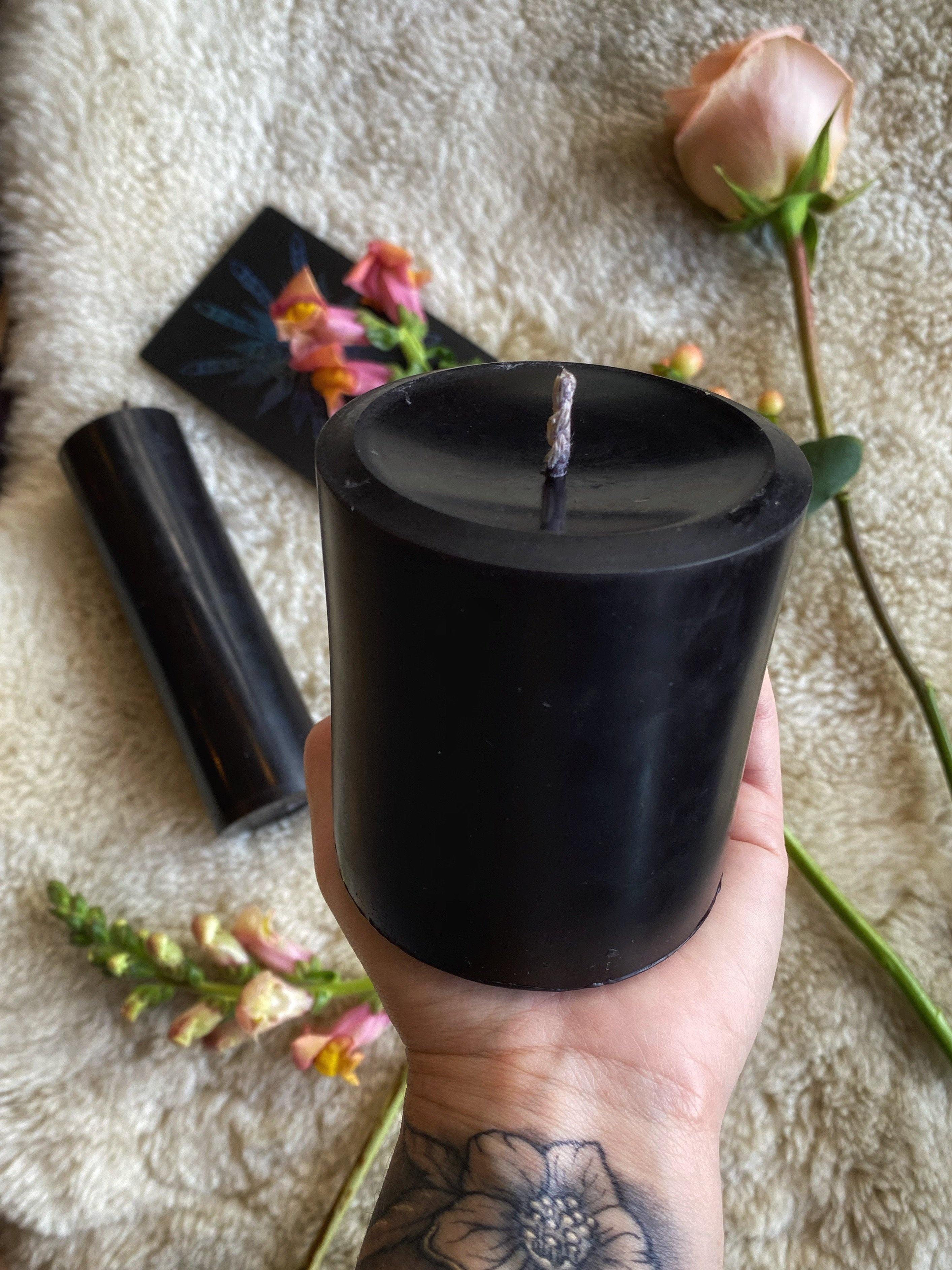 Black Beeswax Pillar Ritual Candles - Keven Craft Rituals