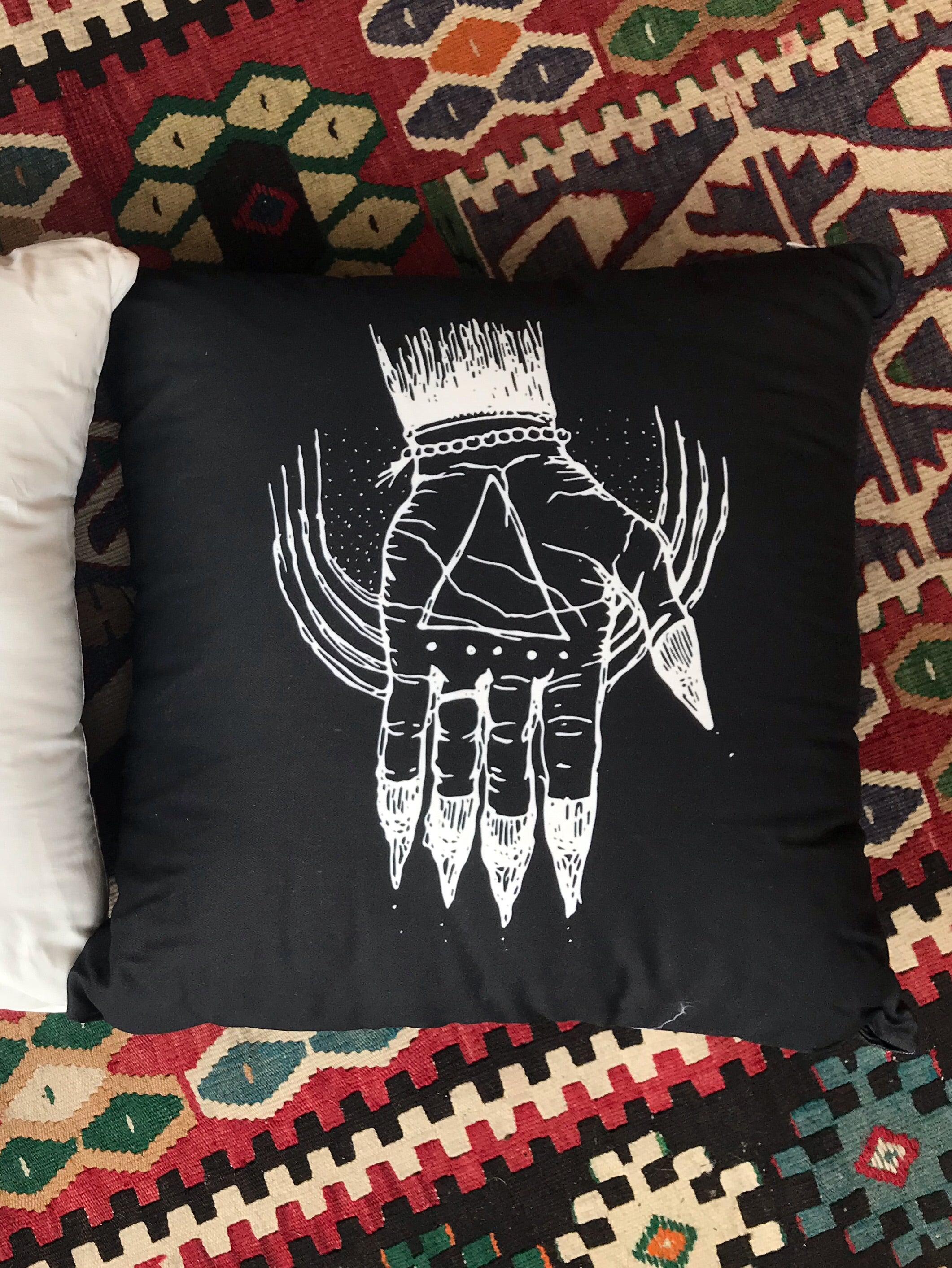 Hand of the Occult - Throw Pillow (Cotton) 16” x 16” - Keven Craft Rituals