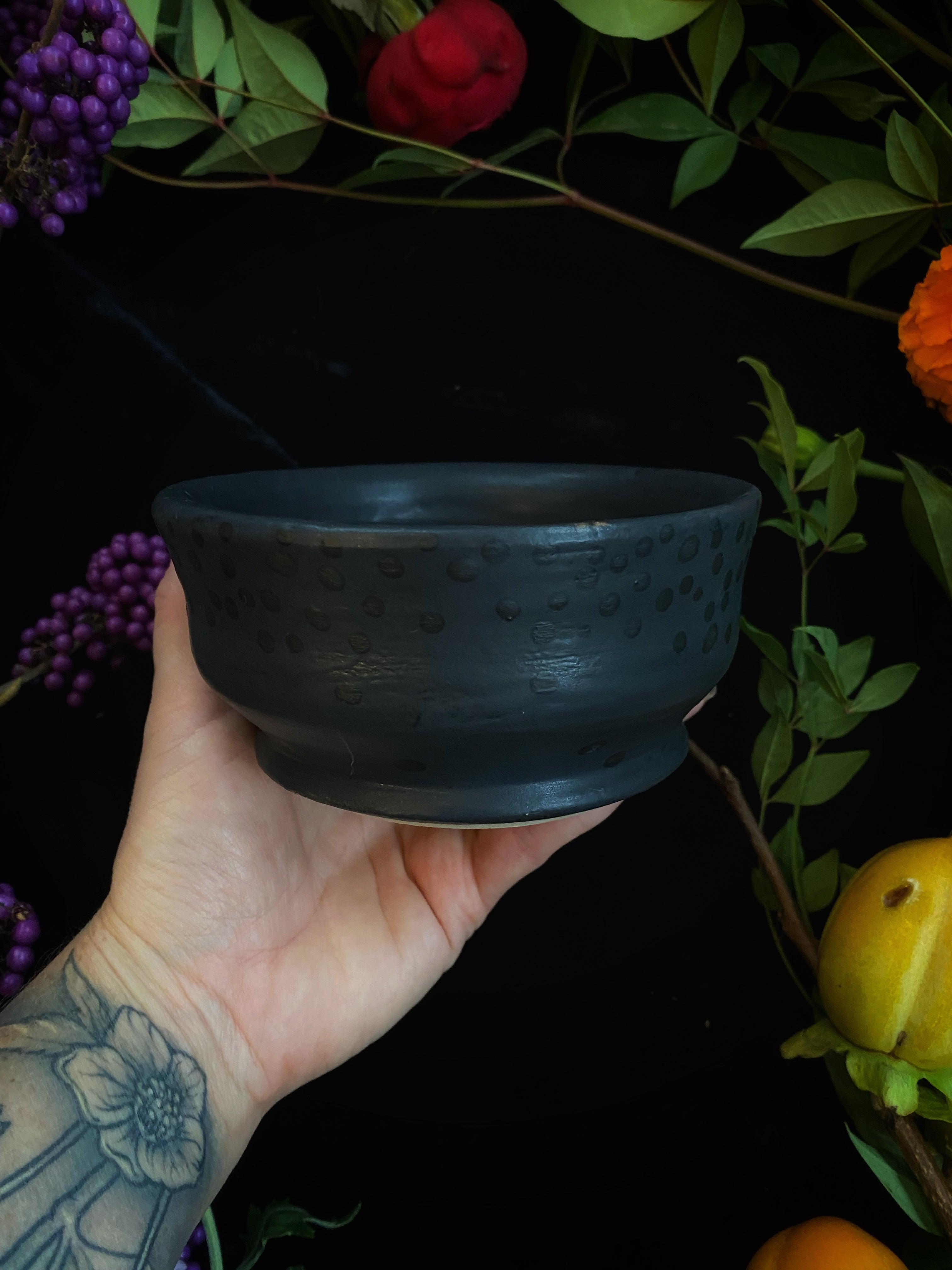 Matte Black Textured Bowl - 4.5” x 2.25” - Keven Craft Rituals