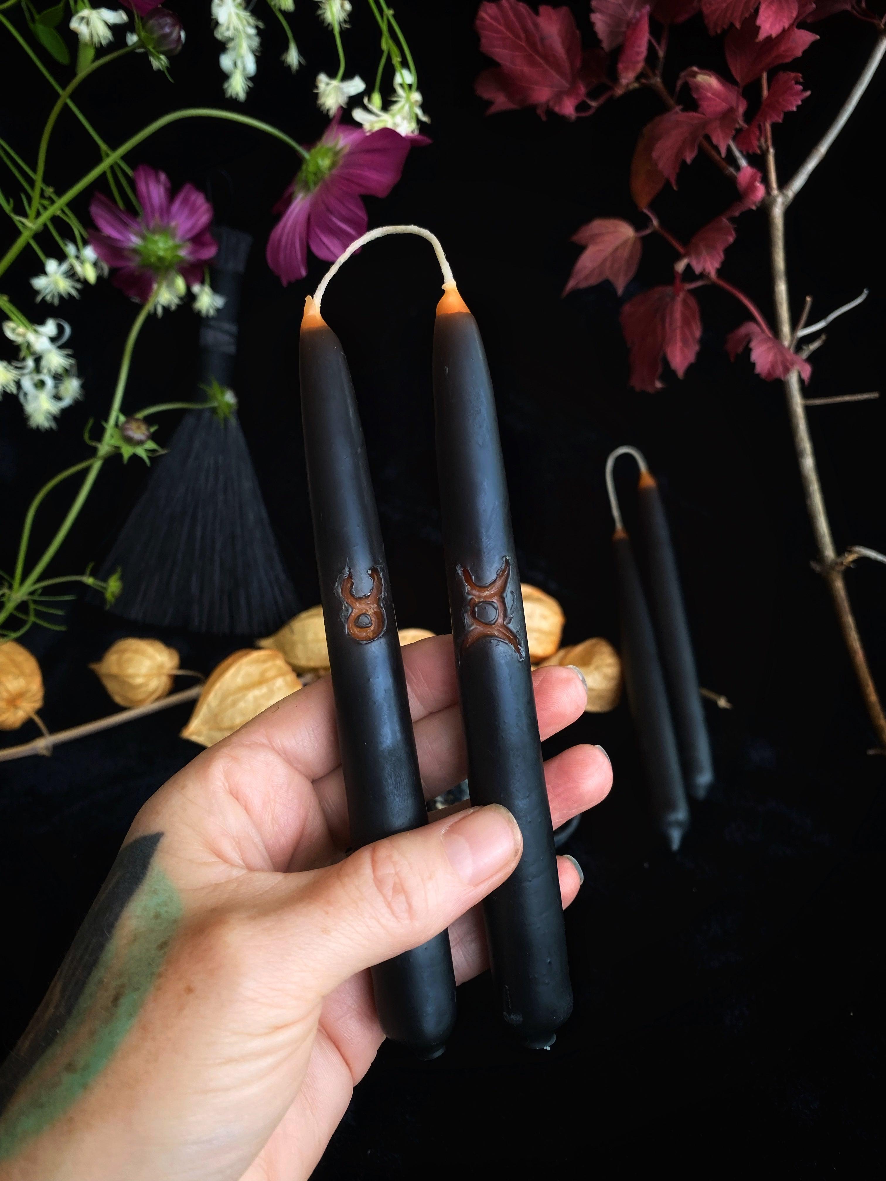 Specialty Witches Wands - Hand Dipped, Taper Beeswax Spell (6" Chime) Candles - Keven Craft Rituals