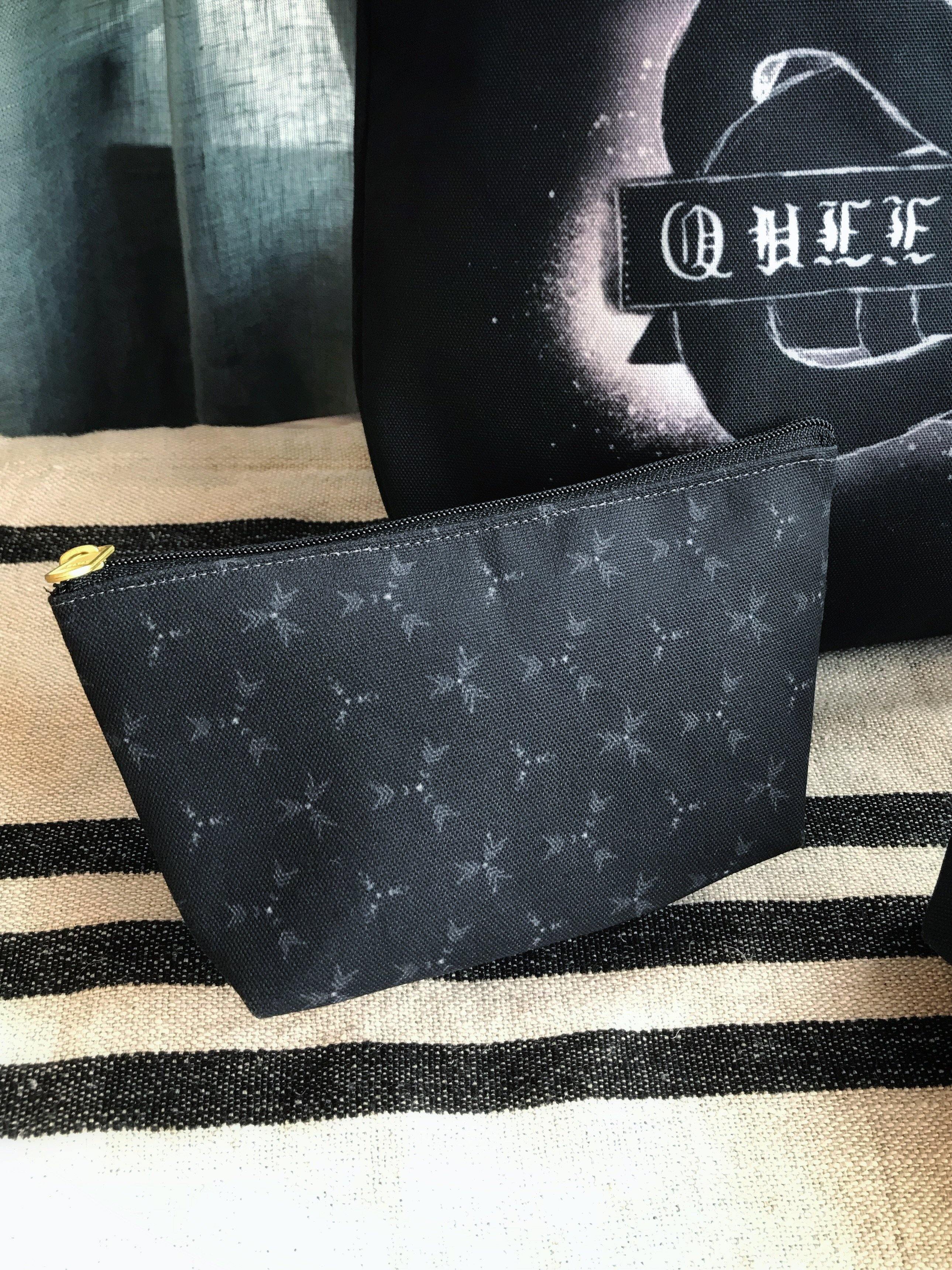Black Geometric Pouches for Cosmetics or Travel - Keven Craft Rituals